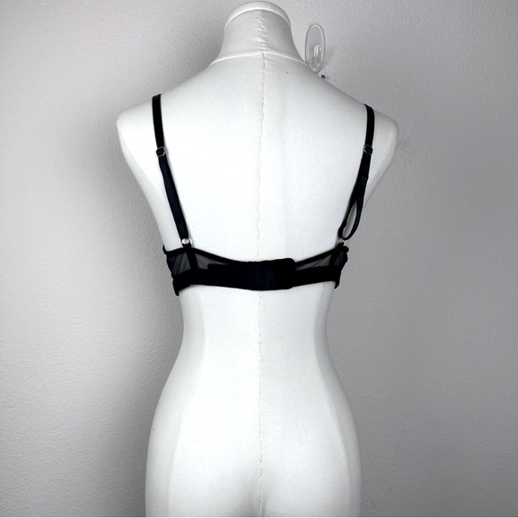Pepper Bra Womens Medium Bralette Soft Cup Wire Free Intimates Goth Black - Picture 2 of 9